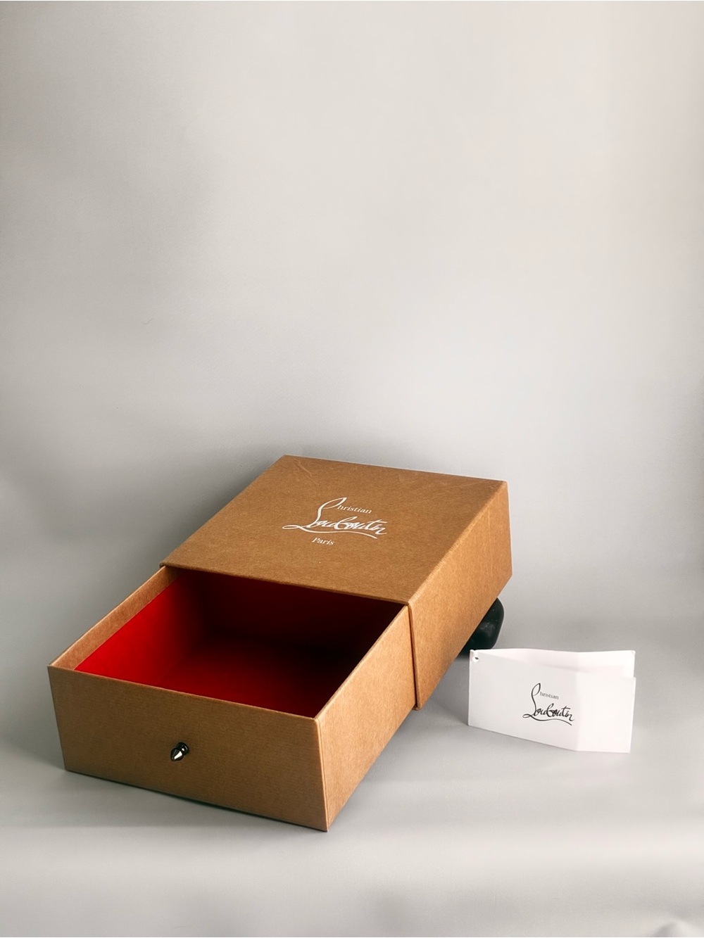 Christian Louboutin Tan Exterior Box with Red Interior